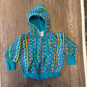 Vintage 80/90s y2k Reebok Weebok Toddler hoodie Aztec Colorful Shapes Retro 18M